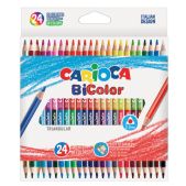 Карандаши цветные Carioca 43031 Bi-Color, двусторонние 24шт, 48 цветов, трехранные, заточенные