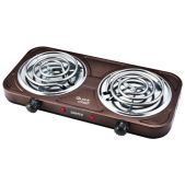 Плитка электрическая Centek CT-1509 Siberia коричневая 2000Вт, 2 конфорки, ТЭН 140мм, усиленный корпус