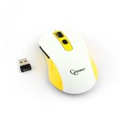Мышь Gembird MUSW-221 беспроводная белый/желтый 1600 dpi / 5кнопки + колесо-кнопка