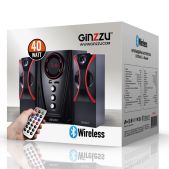 Колонки Ginzzu GM-407 2.1, 40W, Bluetooth, USB, SD, FM, ДУ