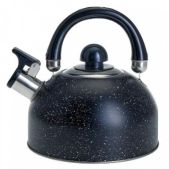 Чайник нержавеющий со свистком 2.5л Webber BE-0539 черный Гранит, для всех плит