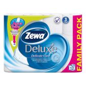 Бумага туалетная Zewa Deluxe 3-хс лойная 20.7м белая (упаковка 12 рулонов) (144029)