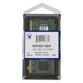 Модуль памяти DDR3 4Gb 1600MHz Kingston KVR16S11S8/4WP PC3-12800 CL11 SO-DIMM 204-pin 1.5В dual rank