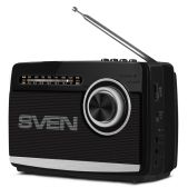 Радиоприемник Sven SV-017187 SRP-535, черный, мощность 3Вт (RMS), FM/AM/SW, USB, microSD, фонарь, встроенный аккумулятор