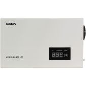Стабилизатор напряжения Sven SV-012809 SLIM-500 LCD, Relay, 400W, 500VA, 140-260v, the function pause, single outlet, 2.35 kg