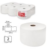 Бумага туалетная Лайма 112514 Premium с центральной вытяжкой 207м, (Система T8), 2-слойная, белая, комплект 6 рулонов