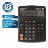 Калькулятор настольный 12 разрядов Brauberg 250481 Extra-12-BK (206x155мм), двойное питание, черный