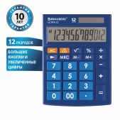 Калькулятор настольный 12 разрядов Brauberg 250492 Ultra-12-BU (192x143мм), двойное питание, синий
