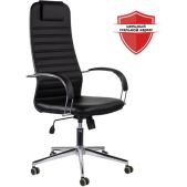 Кресло Brabix Pilot EX-610 CH Premium 532418, офисное хром, кожзам, черное