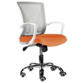 Кресло Brabix Wings MG-306532011, пластик белый, хром, сетка, серое/оранжевое