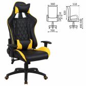 Кресло для геймеров Brabix GM-110 531927 GT Master, две подушки, экокожа, черное/желтое