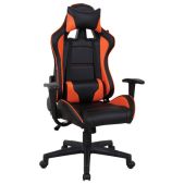 Кресло для геймеров Brabix GT Racer GM-100 531925, две подушки, экокожа, черное/оранжевое