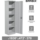 Шкаф Brabix MK 18/47/37-01 291138, S204BR181102, 1830х472х370мм, 25кг, 4 полки, металлический офисный разборный