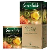 Чай зеленый GreenField Quince Ginger айва-имбирь, 25 пакетиков в конвертах по 2г, 1388-10