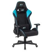 Кресло для геймеров A4-Tech X7 GG-1100 черный/голубой текстиль/эко.кожа крестовина пластик