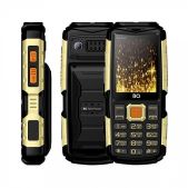Мобильный телефон BQ M-2430 Tank Power Black Gold 4000mAh, вибро, 2 фонарика, функция Powerbank