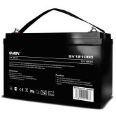 Аккумулятор Sven SV-012267 SV 121000 12V 100Ah макс. ток разряда 1000А, макс. ток заряда 30А, свинцово-кислотная типа AGM, тип клемм B5, Д/Ш/В 307/168/211мм, 30кг SV