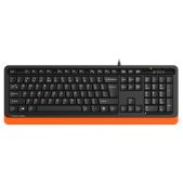 Клавиатура USB A4-Tech Fstyler FKS10 черный/оранжевый