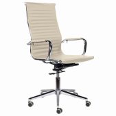 Кресло Brabix 532541 Premium Intense EX-531, экокожа, хром, бежевое, офисное
