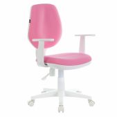 Кресло Brabix Fancy MG-201W 532409, с подлокотниками, пластик белый, розовое