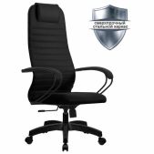 Кресло Мetta SU-B-10 пластик, ткань-сетка, сиденье и спинка мягкие, черное офисное