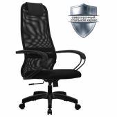 Кресло Мetta SU-B-8 пластик, ткань-сетка, сиденье мягкое, черное офисное