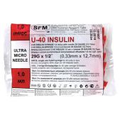 Шприц инсулиновый SFM, 1мл, комплект 10шт, в пакете, U-40 игла несъемная 0.33х12.7мм - 29G, 534251