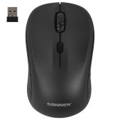 Мышь Sonnen V-111 USB 4 кнопки, беспроводная черная, 513518