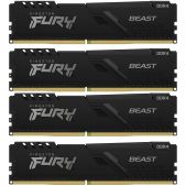 Модуль памяти DDR4 128Gb 3200MHz Kingston KF432C16BBK4/128 CL16 DIMM (Kit of 4) FURY Beast Black