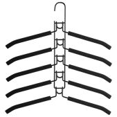 Вешалка-плечики Brabix 607474 трансформер, 5 плечиков, металл с покрытием, черные
