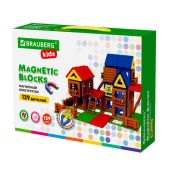 Конструктор магнитный Brauberg 663850 Kids Mega Magnetic Build Blocks-129 Построй дом, 129 деталей