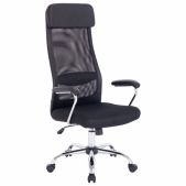 Кресло офисное Brabix 532515 Flight EX-540 офисное, хром, ткань TW, сетка, черное