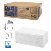 Полотенца бумажные Vita NV-250N1 эконом (H3) 1-слой, серые, 250 шт комплект 20 пачек, 22х23см, V-сложение