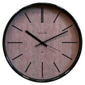 Часы настенные Troyka 77770743, круг, коричневые, черная рамка, 30.5х30.5х5см