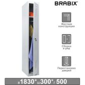 Шкаф металлический для одежды Brabix LK 11-30, усиленный, 1 секция, 1830х300х500мм, 18кг, 291127, S230BR401102