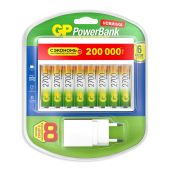 Аккумуляторы + зарядное устройство GP PowerBank 270AAHC/CPBXL-2CR8 AA NiMH 2700mAh 8шт	