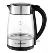 Чайник Starwind SKG3026 1.7л 2200Вт черный/серебристый (корпус: стекло)