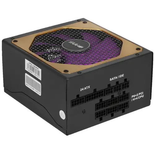 Блок питания ATX 1200W Hiper HPG-1200FM 80+Gold, 14cm Fan, 220V input, Efficiency 90, Modular, Black