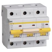 Выключатель автоматический IEK MVA40-3-025-C 25A тип C 10kA 3П 400В 3мод белый упак.:1шт