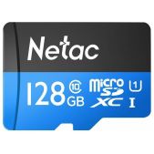 Карта памяти MicroSDXC 128Gb Netac NT02P500STN-128G-R Class 10 UHS-I U1 P500 Standard + adapter SD