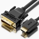 Кабель Greenconnect GCR-HD2DVI1-10.0m HDMI-DVI черный, GOLD, 19M / 25M Dual Link, 28 AWG, тройной экран