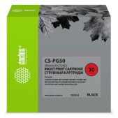 Картридж струйный Cactus CS-PG50 черный 18мл подходит для Canon Pixma MP150/MP160/MP170/MP180/MP450/MP460/iP2200/MX300/MX310/JX200/JX210/JX210p/JX500/JX510/JX510P