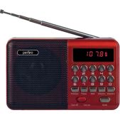 Радиоприемник Perfeo Palm i90-BL красный FM/MP питание USB или акб 18650