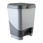 Ведро-контейнер Полимербыт 434280165 20л с педалью, для мусора 43х33х33см, цвет серый/графит, 428-серый