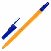 Ручка шариковая Brauberg "ORANGE Line", СИНЯЯ, корпус оранжевый, узел 1 мм, линия письма 0.5 мм, 143331