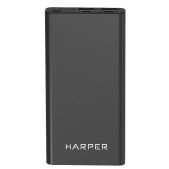 Аккумулятор Harper PB-10031 black мобильный 10 000 MаЧ, 2-USB, MicroUSB, Type-C, Литий-полимер