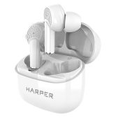 Наушники Harper HB-527 white Bluetooth 5.1, Type-C, беспроводные, голосовой помощник, шумоподавлени
