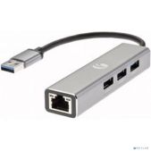 Переходник VCOM DH312A USB 3.0 -->RJ-45 1000Mbps+3 USB 3.0, Aluminum Shell, 0.2м