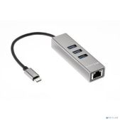 Переходник Telecom TA311C USB 3.1 Type-C -->RJ-45 1000Mbps +3 USB 3.0, Aluminum Shell, 0.2м