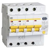 Выключатель дифференциального тока IEK АД14 MAD10-4-040-C-030 автомат 40A тип C 4.5kA 30мА AC 4П 400В 5мод белый упак.:1шт